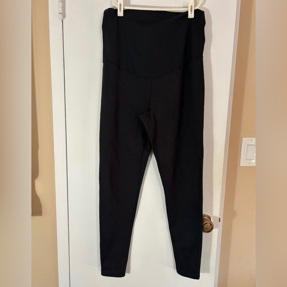 Black High-Waisted Zella Maternity Leggings, Size Medium